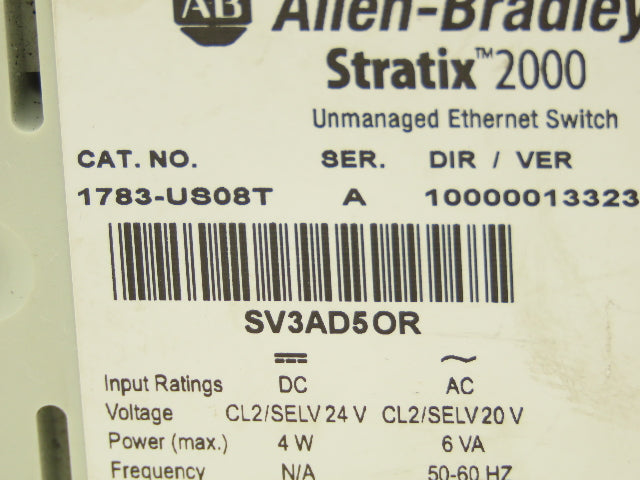 Allen Bradley 1783-US08T Stratix 2000 Ethernet Switch Unmanaged PLC Series A