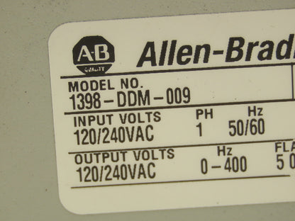 Allen Bradley 1398-DDM-009 Series Servo Drive 1PH 120/240V 50/60Hz Ser A