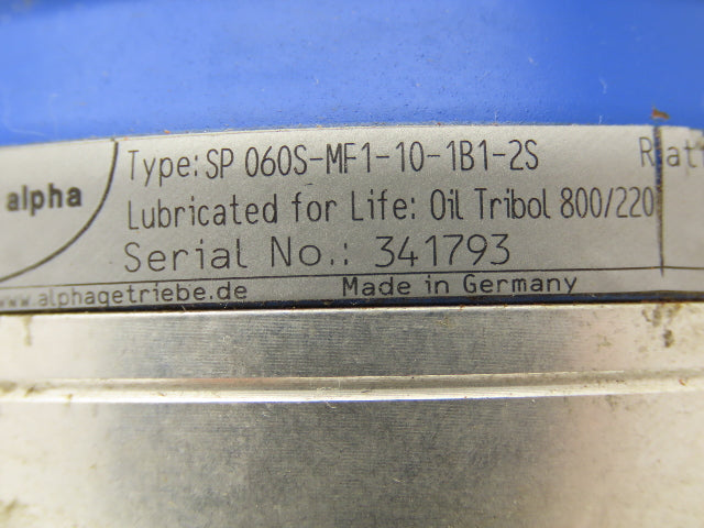 Elau SM 07060010P045S1B0 AC Servo Motor 6000rpm 400V w/10:1 Gearbox 16mm Shaft