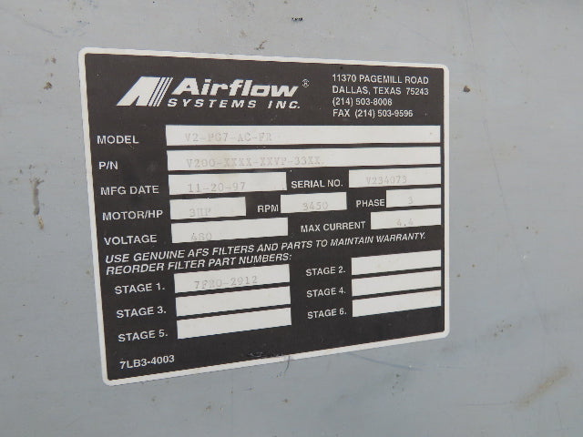 Regenair Airflow Regenerative Blower Pulser Vacuum Dust Collector 215CFM