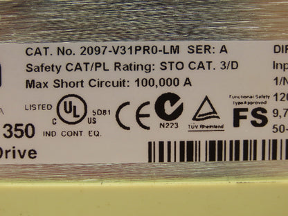 Allen Bradley 2097-V31PRO-LM Series A Kinetix 350 Drive 120/240 Input 3Ph Output