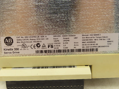 Allen Bradley 2097-V31PRO-LM Series A Kinetix 350 Drive 120/240 Input 3Ph Output