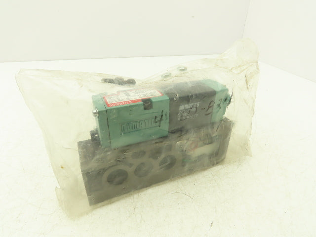 Numatics 082SA415M019M61 Pneumatic Dual Solenoid Valve 4/2 Way 150 PSI 24VDC