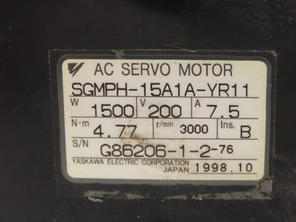 Yaskawa SGMPH-15A1A-YR11 AC Servo Motor 0.1kW 200v 0.89A 3000rpm