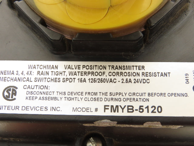 Watchman FMYB-5120 Valve Position Transmitter W/Sure Torque Pneumatic Actuator