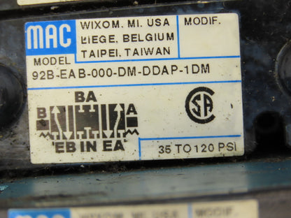 MAC MAConnect 10-Station Solenoid Valve Serial Manifold DeviceNet 24VDC 92B