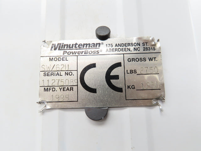 PowerBoss Minuteman SW/62U Front Tire Solid Rubber 500 X 8 With 5 Lug Rim