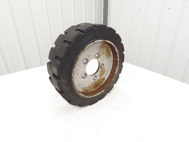 PowerBoss Minuteman SW/62U Rear Steer Tire Solid Rubber 16X5X10.5 & 5 Lug Rim