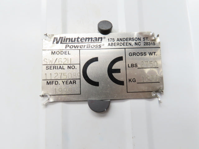 PowerBoss Minuteman SW/62U Rear Steer Tire Solid Rubber 16X5X10.5 & 5 Lug Rim