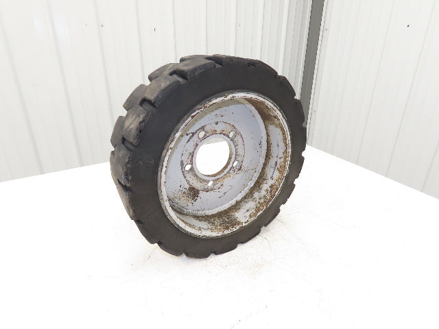 PowerBoss Minuteman SW/62U Rear Steer Tire Solid Rubber 16X5X10.5 & 5 Lug Rim