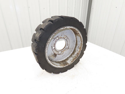 PowerBoss Minuteman SW/62U Rear Steer Tire Solid Rubber 16X5X10.5 & 5 Lug Rim