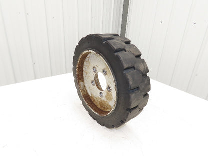 PowerBoss Minuteman SW/62U Rear Steer Tire Solid Rubber 16X5X10.5 & 5 Lug Rim