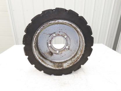 PowerBoss Minuteman SW/62U Rear Steer Tire Solid Rubber 16X5X10.5 & 5 Lug Rim