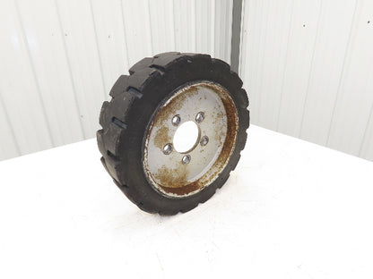 PowerBoss Minuteman SW/62U Rear Steer Tire Solid Rubber 16X5X10.5 & 5 Lug Rim