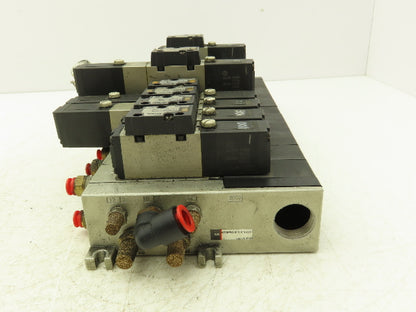 SMC NVV5FS2-01T-111-02T  11-Station Pneumatic Solenoid Valve Manifold Assembly