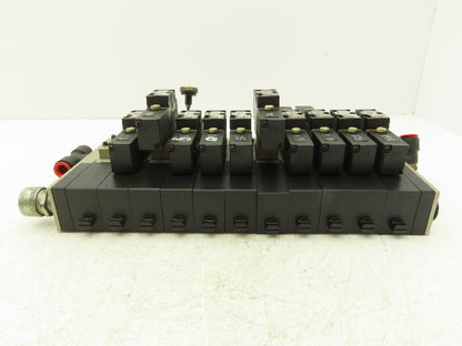SMC NVV5FS2-01T-111-02T  11-Station Pneumatic Solenoid Valve Manifold Assembly