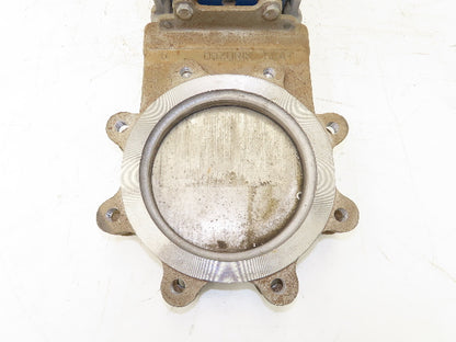 DeZurik KBD 8" 304 Stainless Lug Knife Gate Valve Pneumatic Cylinder Actuator