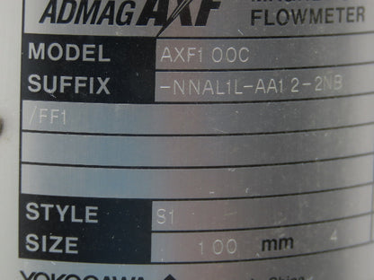 Yokogawa ADMAG AXF AXF100C-NNAL1L-AA12-2NB/FF1 Magnetic Flow Tube Meter 4" 100mm