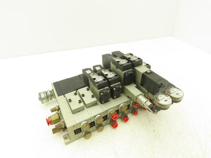 SMC NVV5FS2-01T-071-02T  7-Station Pneumatic Solenoid Valve Manifold Assembly