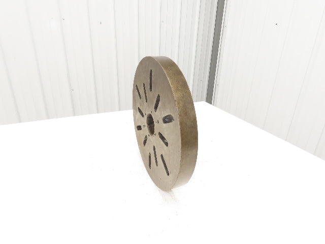 Slotted Lathe Drive Face Plate Cast Iron 	2-1/4-8 Direct Screw 13-3/4"OD 12 Slot