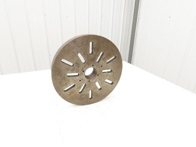 Slotted Lathe Drive Face Plate Cast Iron 	2-1/4-8 Direct Screw 13-3/4"OD 12 Slot