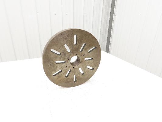 Slotted Lathe Drive Face Plate Cast Iron 	2-1/4-8 Direct Screw 13-3/4"OD 12 Slot