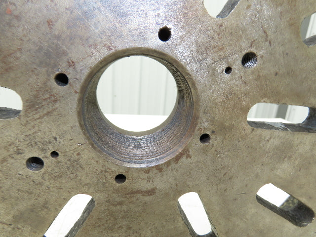 Slotted Lathe Drive Face Plate Cast Iron 	2-1/4-8 Direct Screw 13-3/4"OD 12 Slot