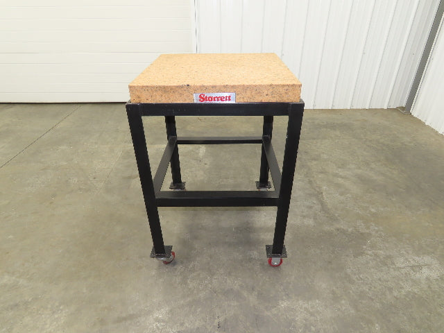 Starrett Crystal Pink Grade B Toolroom Granite Surface Plate 24x24x4" Cart Stand