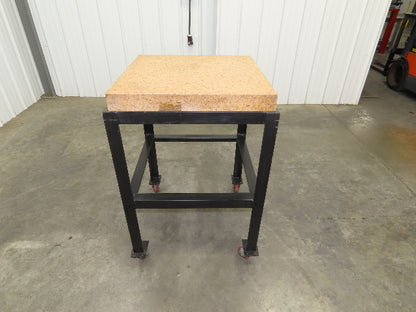 Starrett Crystal Pink Grade B Toolroom Granite Surface Plate 24x24x4" Cart Stand