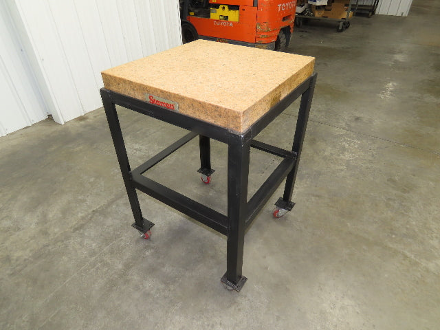 Starrett Crystal Pink Grade B Toolroom Granite Surface Plate 24x24x4" Cart Stand
