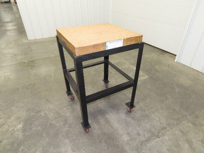 Starrett Crystal Pink Grade B Toolroom Granite Surface Plate 24x24x4" Cart Stand