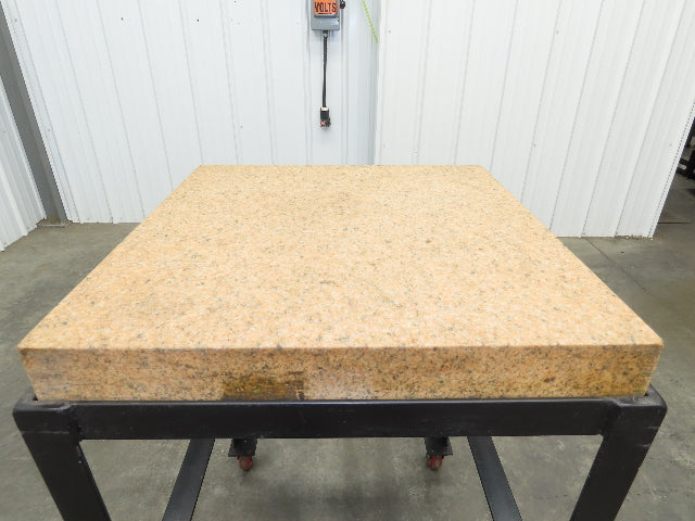 Starrett Crystal Pink Grade B Toolroom Granite Surface Plate 24x24x4" Cart Stand