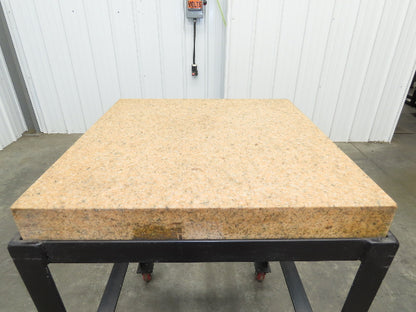 Starrett Crystal Pink Grade B Toolroom Granite Surface Plate 24x24x4" Cart Stand