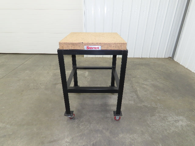 Starrett Crystal Pink Grade B Toolroom Granite Surface Plate 24x24x4" Cart Stand