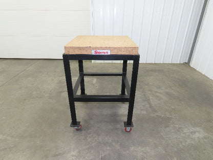 Starrett Crystal Pink Grade B Toolroom Granite Surface Plate 24x24x4" Cart Stand