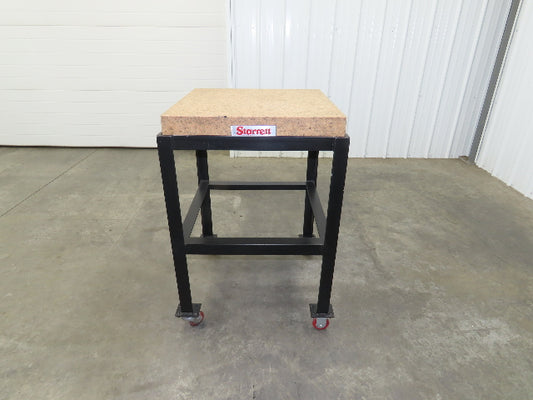 Starrett Crystal Pink Grade B Toolroom Granite Surface Plate 24x24x4" Cart Stand
