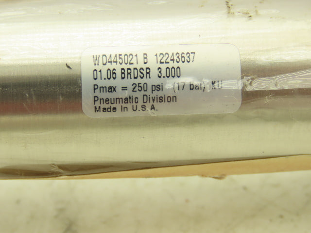 Parker 01.06 BRDSR Pneumatic Air Cylinder 1" Bore 3" Stroke 250psi  Lot of 2