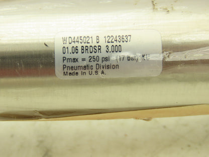 Parker 01.06 BRDSR Pneumatic Air Cylinder 1" Bore 3" Stroke 250psi  Lot of 2