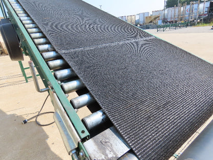 Dematic 42"x 27' Flat to Incline Belt Conveyor LH Center Drive 460V 216fpm 115"H