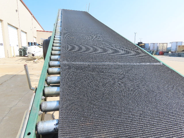 Dematic 42"x 27' Flat to Incline Belt Conveyor LH Center Drive 460V 216fpm 115"H