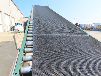 Dematic 42"x 27' Flat to Incline Belt Conveyor LH Center Drive 460V 216fpm 115"H