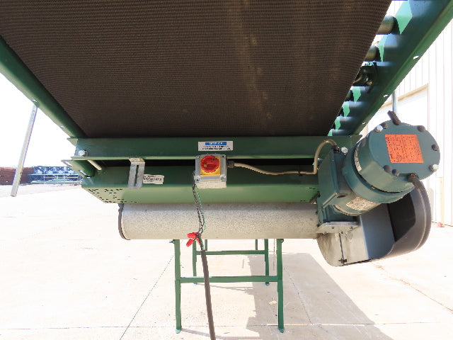 Dematic 42"x 27' Flat to Incline Belt Conveyor LH Center Drive 460V 216fpm 115"H