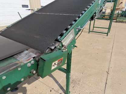 Dematic 42"x 27' Flat to Incline Belt Conveyor LH Center Drive 460V 216fpm 115"H