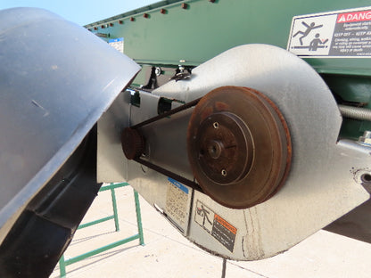 Dematic 42"x 27' Flat to Incline Belt Conveyor LH Center Drive 460V 216fpm 115"H