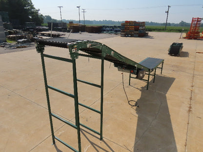 Dematic 42"x 27' Flat to Incline Belt Conveyor LH Center Drive 460V 216fpm 115"H
