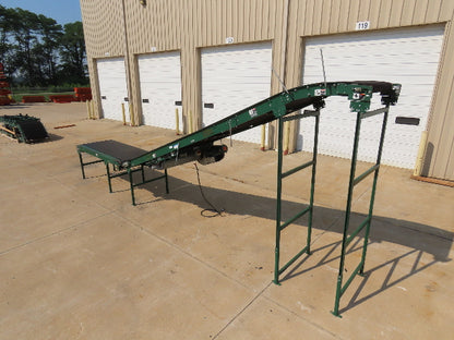 Dematic 42"x 27' Flat to Incline Belt Conveyor LH Center Drive 460V 216fpm 115"H