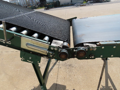 Dematic 42"x 27' Flat to Incline Belt Conveyor LH Center Drive 460V 216fpm 115"H