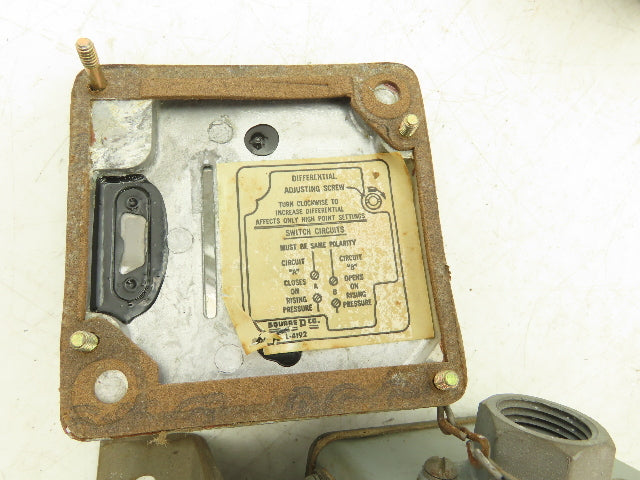 Square D 9012 AMW1  Pressure Switch 0.25-2.5# 120V-600VAC Lot Of 4