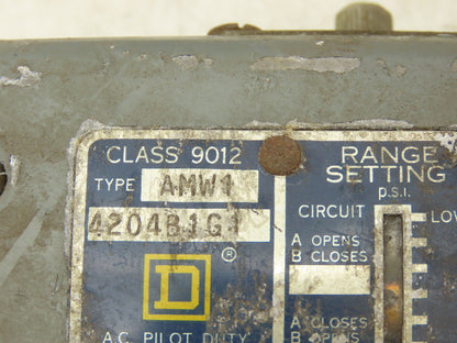 Square D 9012 AMW1  Pressure Switch 0.25-2.5# 120V-600VAC Lot Of 4