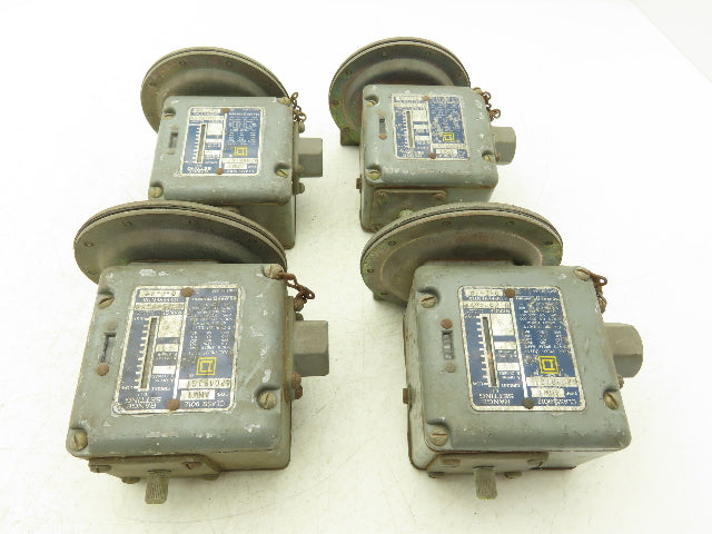 Square D 9012 AMW1  Pressure Switch 0.25-2.5# 120V-600VAC Lot Of 4
